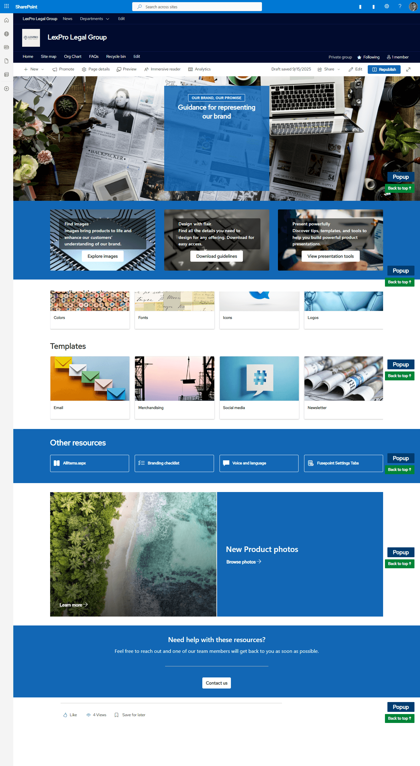 SharePoint Template — Brand Central